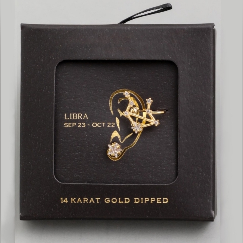 ♎️ Libra Constellation Ear Cuff Earring with Crystals ⚖️